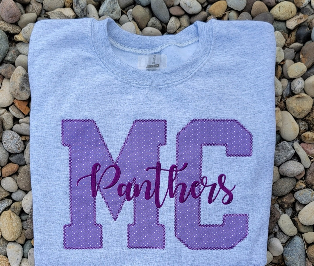 Applique with center title/mascot - WS