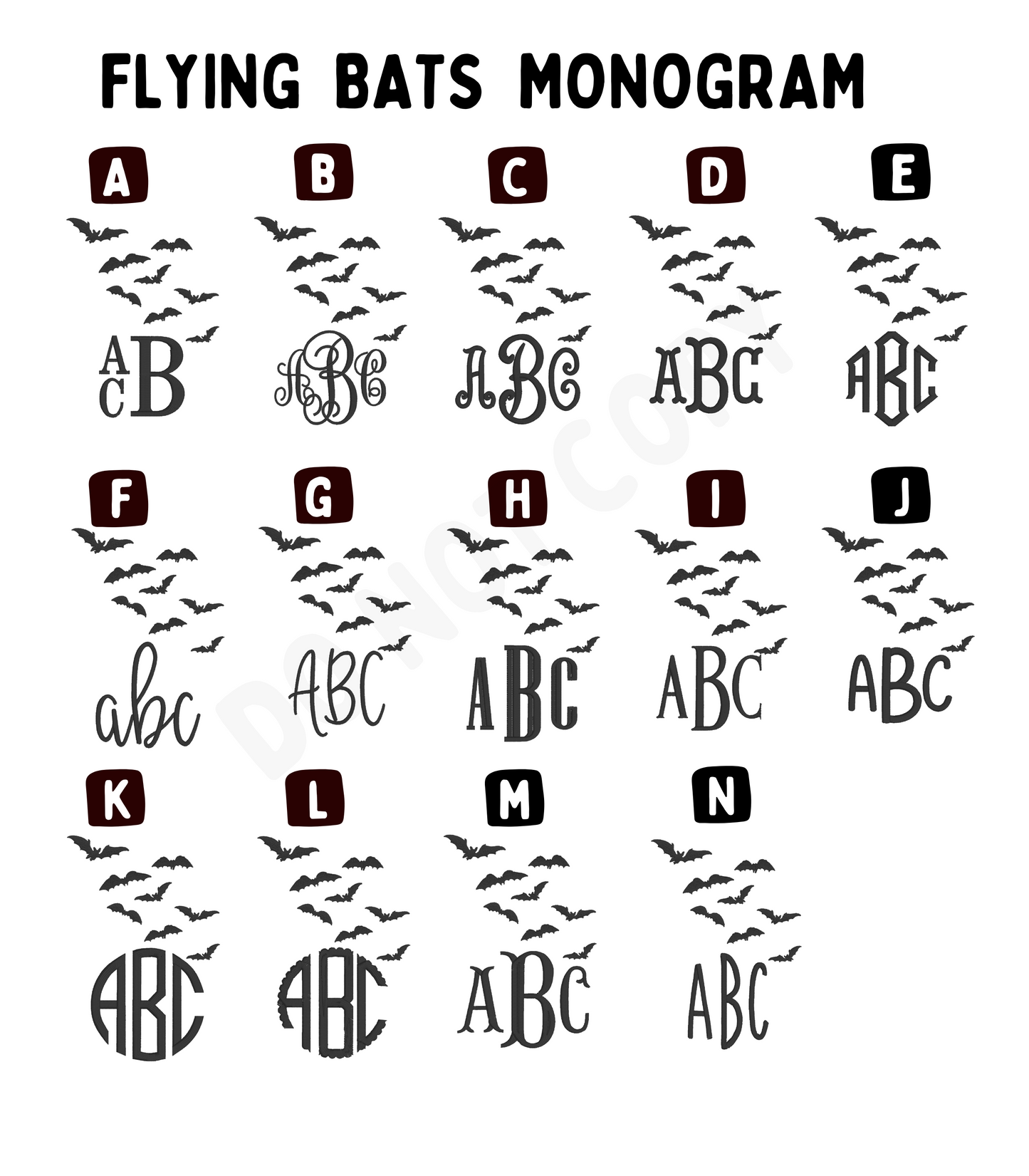 Bats Monogram - WS
