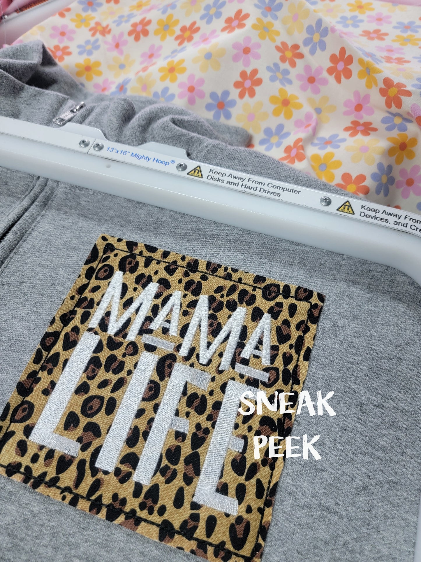 Oversized Mama Life Pocket Applique - Quarter Zip - WS