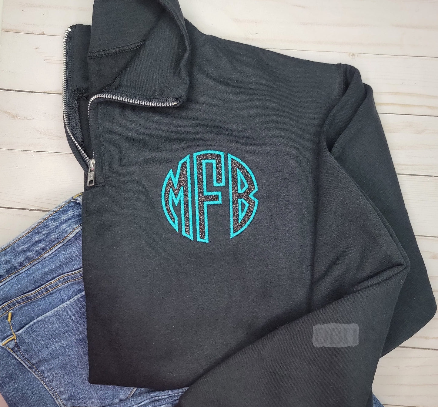 Glitter HTV Monogram - Quarter Zip - WS
