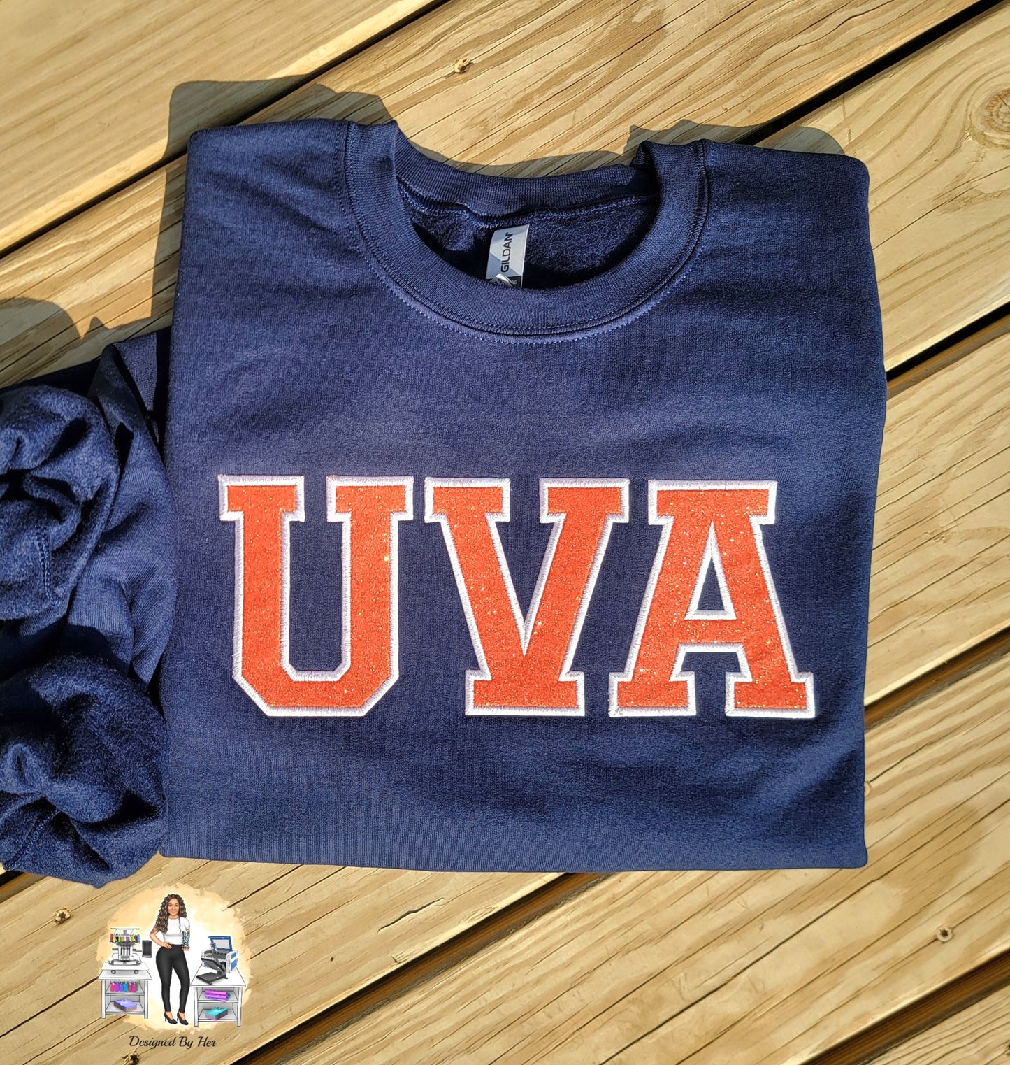 Mascot Satin Stitch + Glitter on Sweatshirts