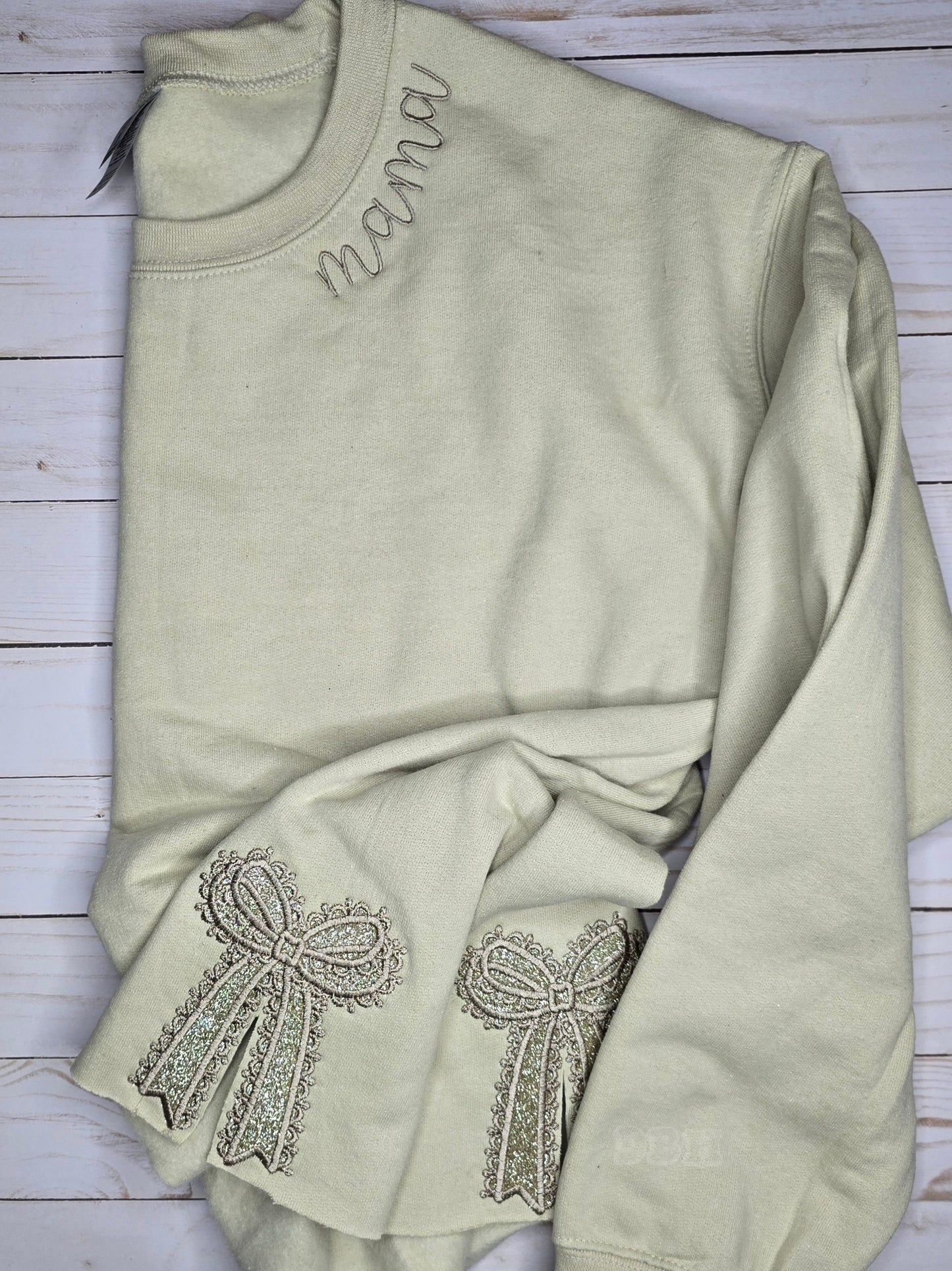 Pocket + Lace Glitter Side Bows