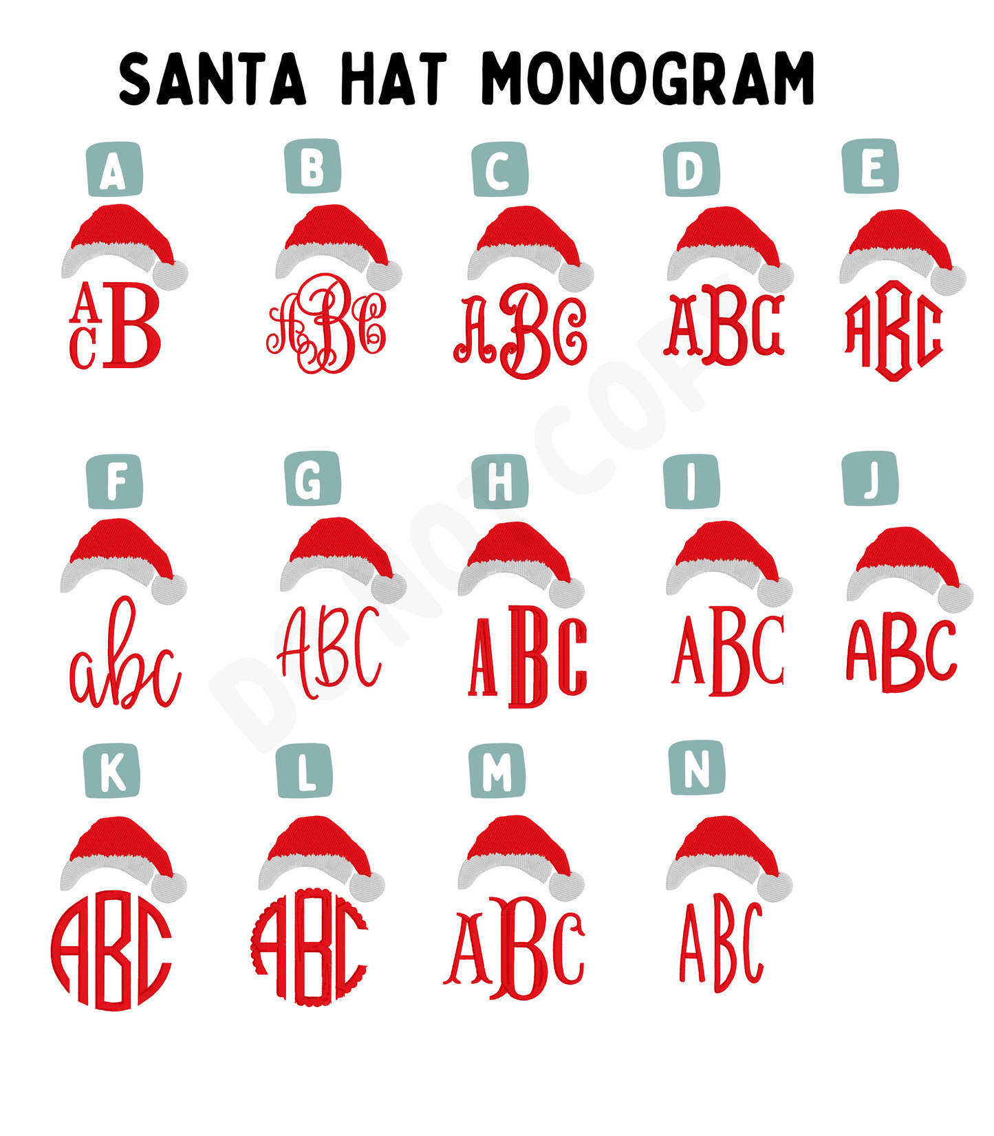 Santa Hat Monogram - WS