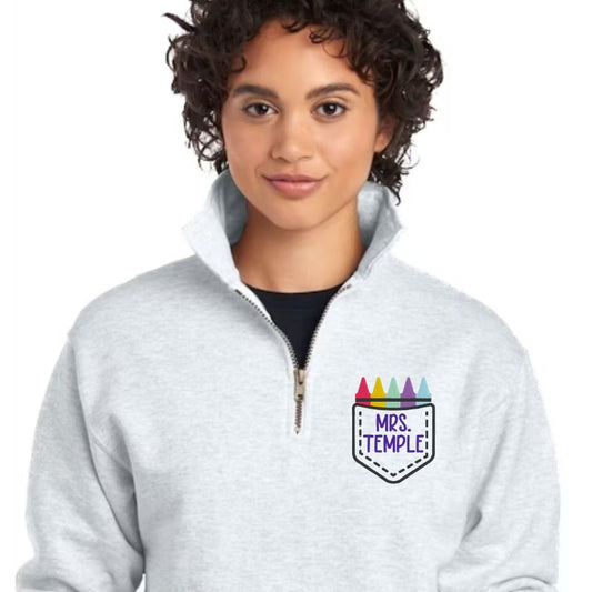 Quarter Zip Crayon Pocket - WS