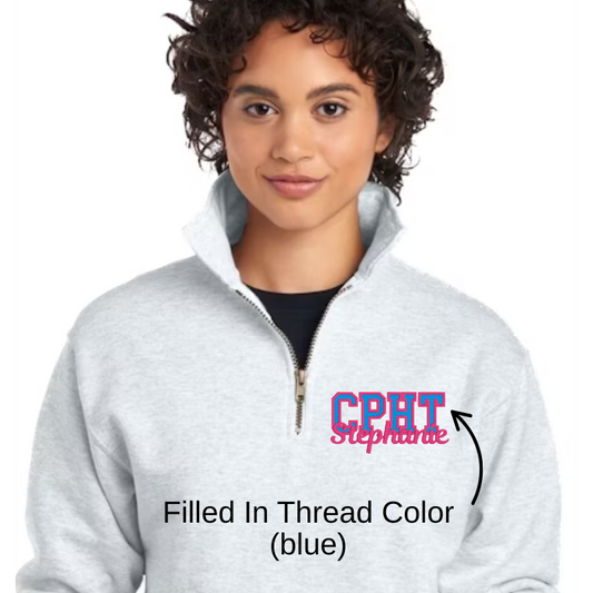 Title Quarter Zip - Thread Color Filled In - WS