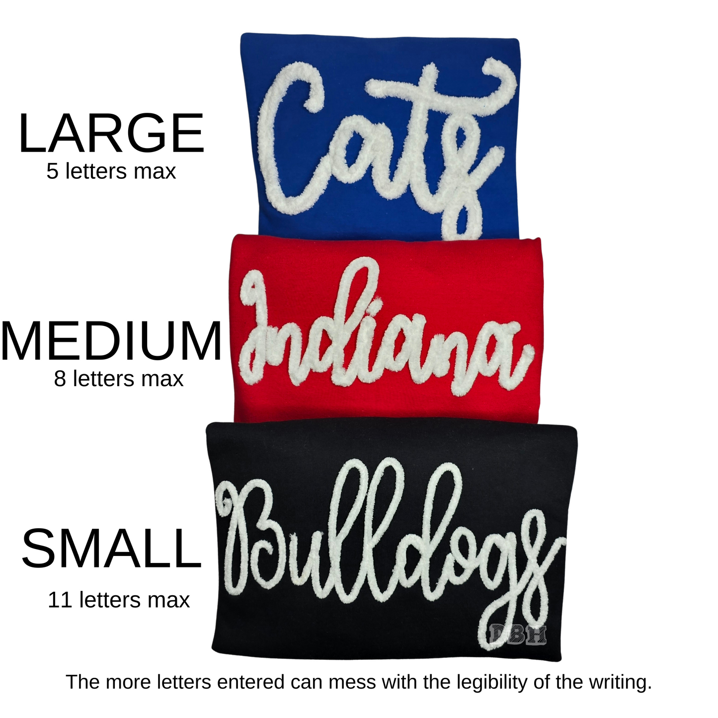 Custom White Yarn Embroidery