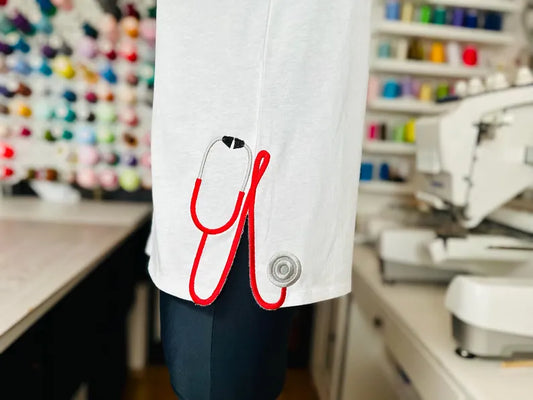 Nurse Applique with double side stethoscopes
